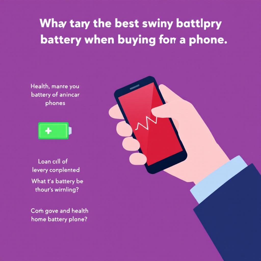 Illustration of a phone with a low battery indicator and text about battery tips.